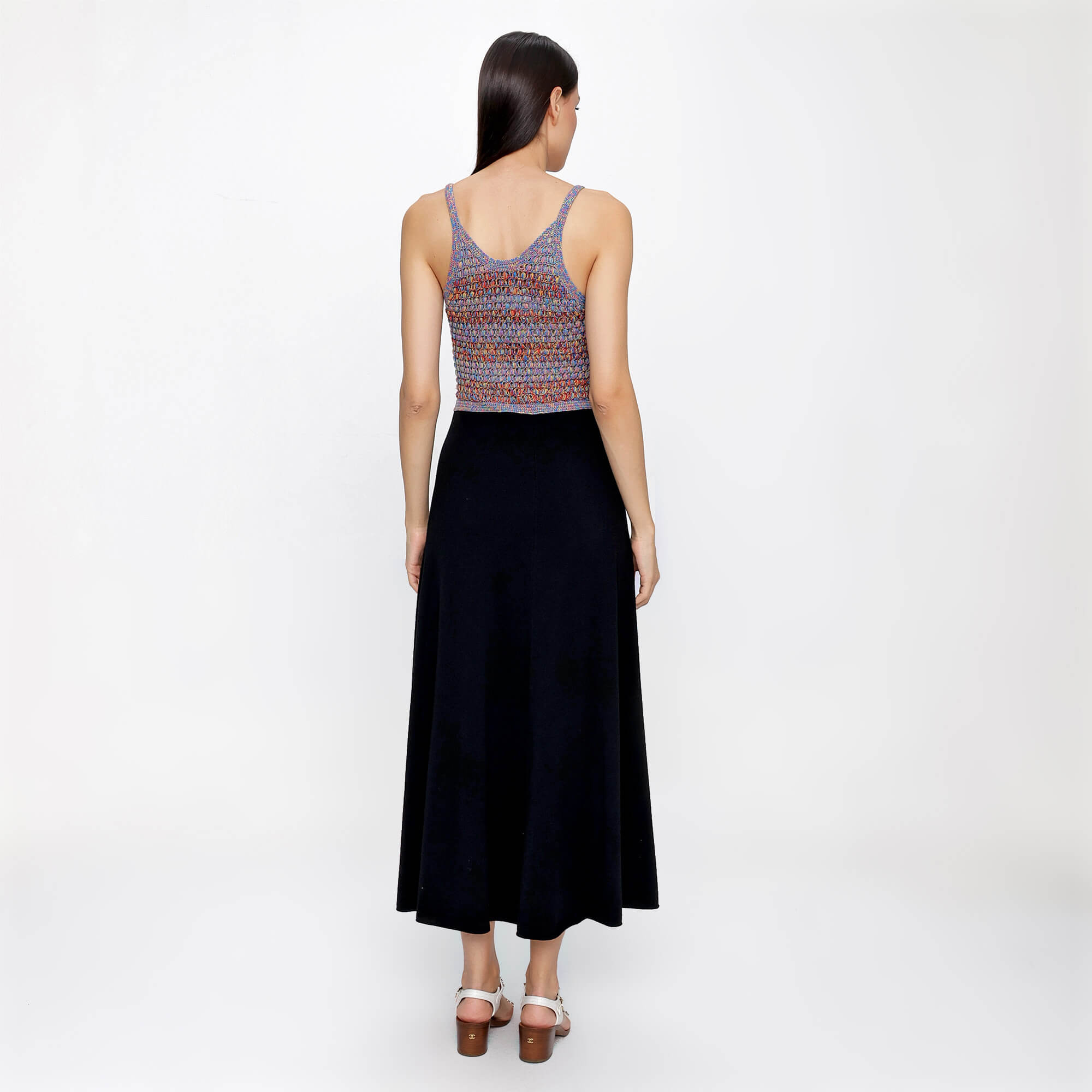 Chloe - Multicolour and Black Wool Knit Top and Skirt Dress